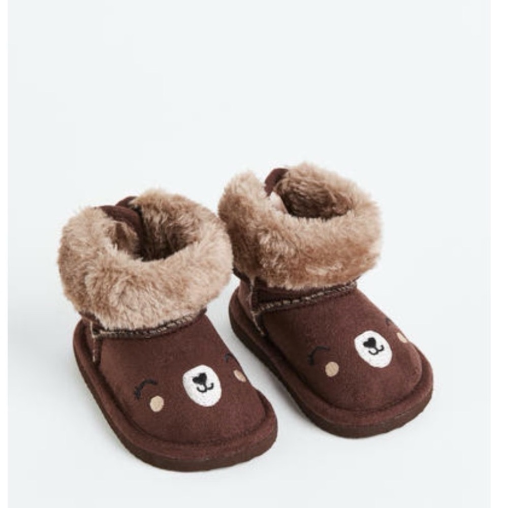 H&M Warm Lined Brown Bear Kids Shoes